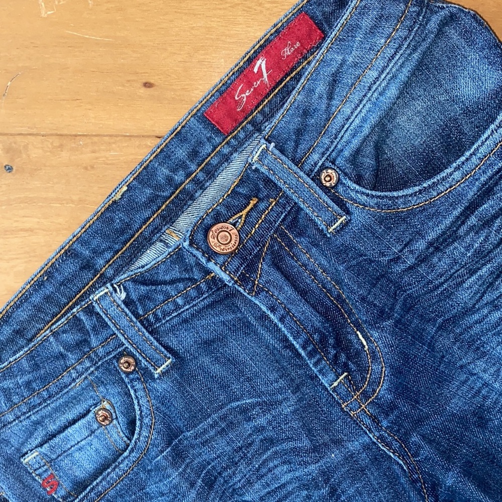 SEVEN7 VINTAGE RHINESTONE JEANS GIRLS SZ 12 - Picture 3 of 4